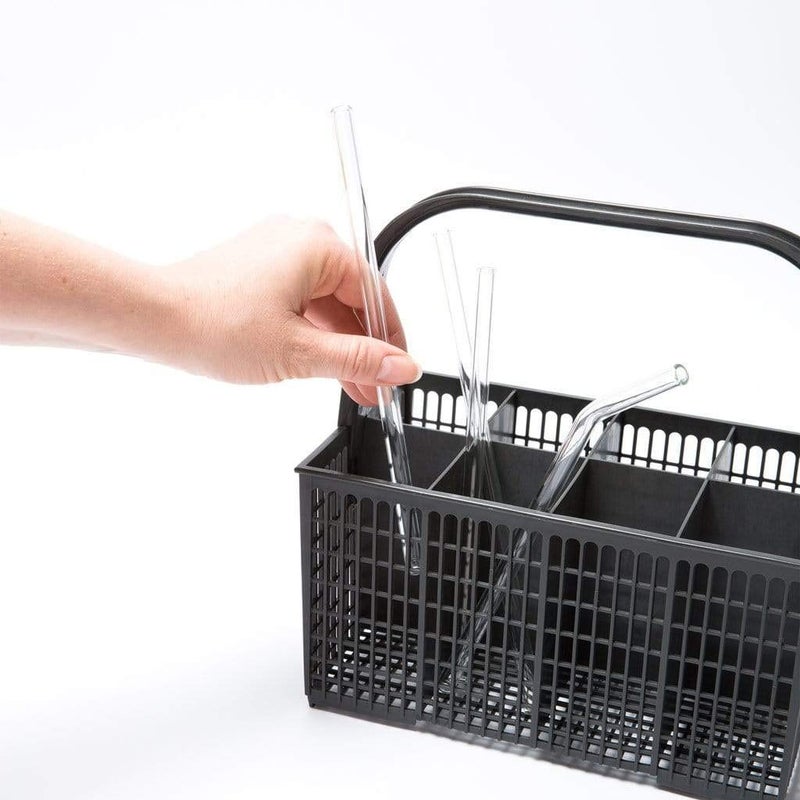 HÃ–LM Halm Glass Straws - 6 Long 12 inch Bent Stanley Cup Replacement Drinking Straws + Plastic-Free Cleaning Brush - Perfect for Bottles & Quencher - Made in Germany - Dishwasher Safe - Eco-Friendly - Image 4